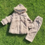 Cozy Faux Fur Hooded Winter Set – Beige